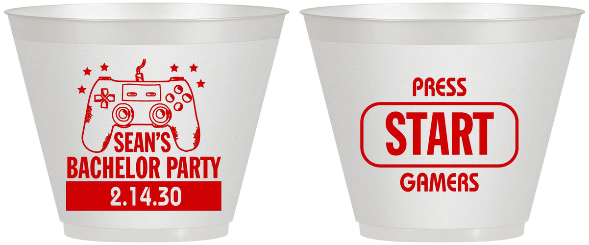Custom Bachelor Party 9 oz Wine Frosted Cups - Video Games | 40018