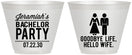 Custom Bachelor Party 9 oz Wine Frosted Cups - Goodbye Life Hello Wife | 40019