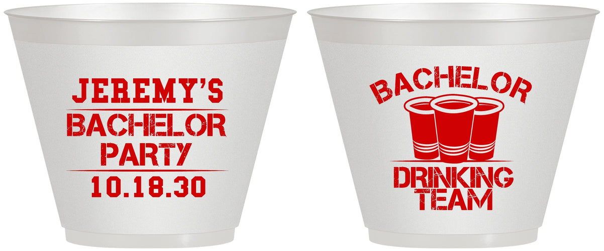 Custom Bachelor Party 9 oz Wine Frosted Cups - Drinking Team | 40020