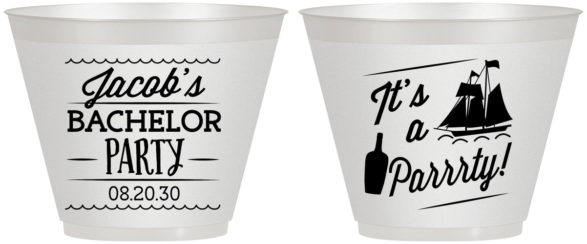 Custom Bachelor Party 9 oz Wine Frosted Cups - Boat | 40023