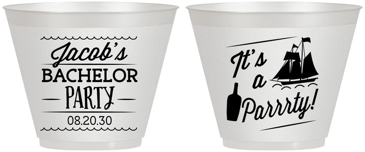 Custom Bachelor Party 9 oz Wine Frosted Cups - Boat | 40023