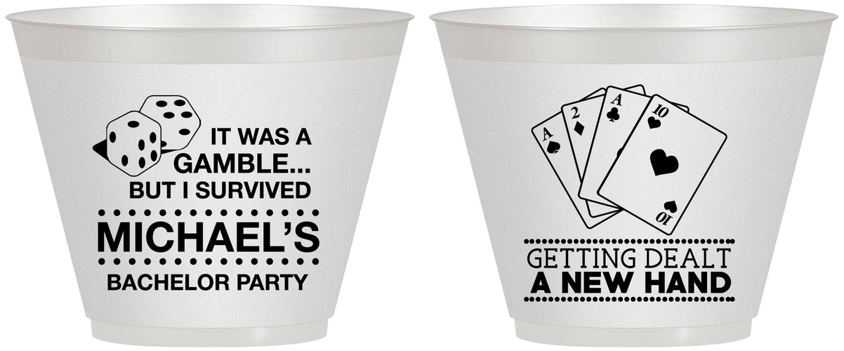 Custom Bachelor Party 9 oz Wine Frosted Cups - Las Vegas | 40025