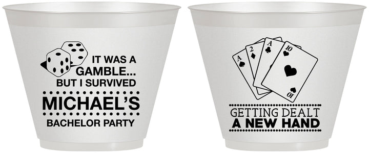 Custom Bachelor Party 9 oz Wine Frosted Cups - Las Vegas | 40025