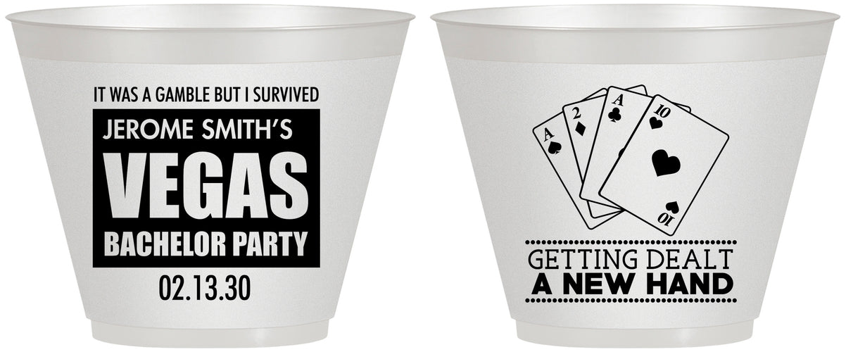 Custom Bachelor Party 9 oz Wine Frosted Cups - Las Vegas | 40026