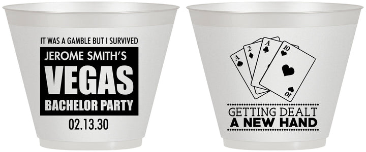 Custom Bachelor Party 9 oz Wine Frosted Cups - Las Vegas | 40026