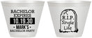 Custom Bachelor Party 9 oz Wine Frosted Cups - Rip Single Life | 40028