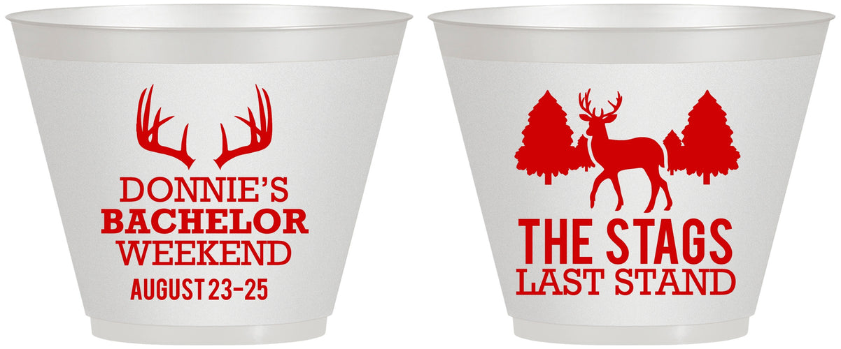 Custom Bachelor Party 9 oz Wine Frosted Cups - Stags Last Stand | 40033