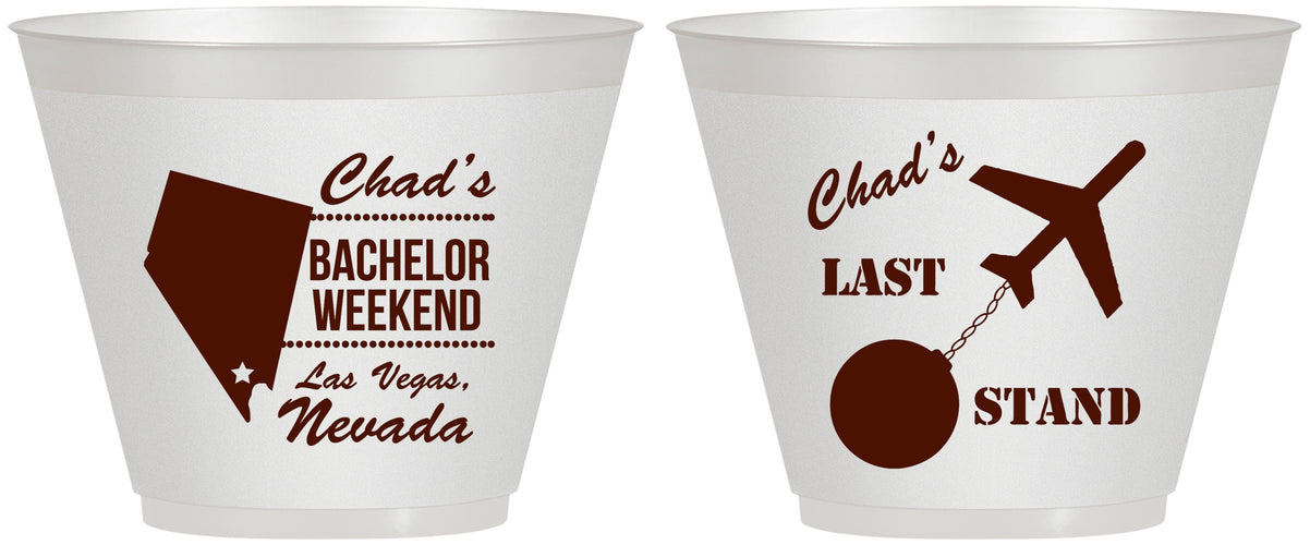 Custom Bachelor Party 9 oz Wine Frosted Cups - Last Stand | 40034