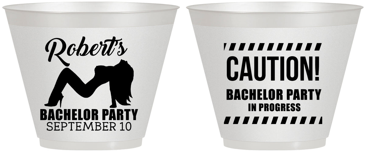 Custom Bachelor Party 9 oz Wine Frosted Cups - Strip Club | 40037