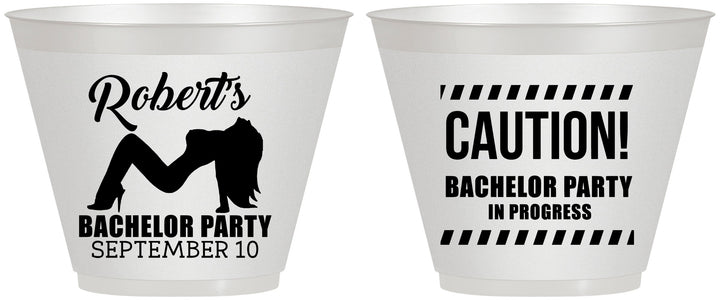 Custom Bachelor Party 9 oz Wine Frosted Cups - Strip Club | 40037