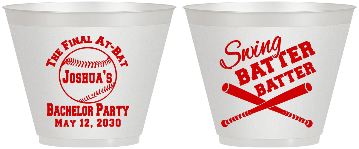 Custom Bachelor Party 9 oz Wine Frosted Cups - Baseball | 40038