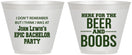 Custom Bachelor Party 9 oz Wine Frosted Cups - Beer And Boobs | 40039