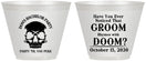 Custom Bachelor Party 9 oz Wine Frosted Cups - Groom Doom Skull | 40041