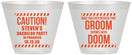 Custom Bachelor Party 9 oz Wine Frosted Cups - Groom Rhymes Doom | 40042
