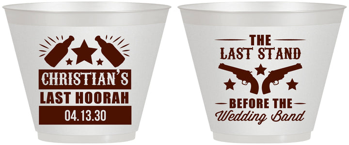 Custom Bachelor Party 9 oz Wine Frosted Cups - Last Stand | 40046