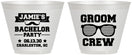 Custom Bachelor Party 9 oz Wine Frosted Cups - Groom Crew | 40047