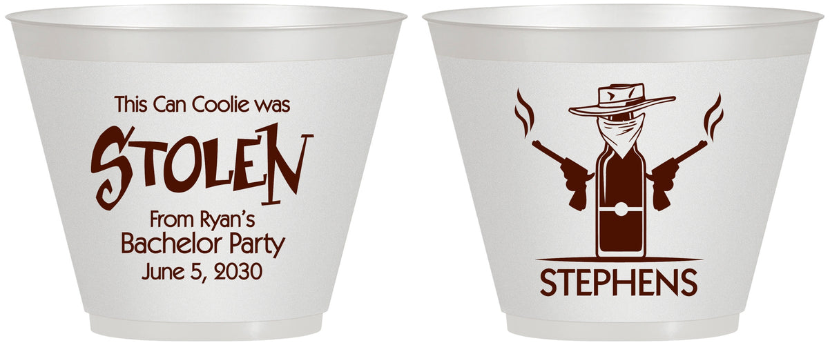 Custom Bachelor Party 9 oz Wine Frosted Cups - Stolen | 40049