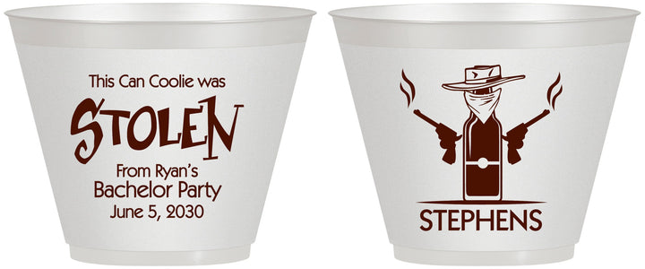 Custom Bachelor Party 9 oz Wine Frosted Cups - Stolen | 40049
