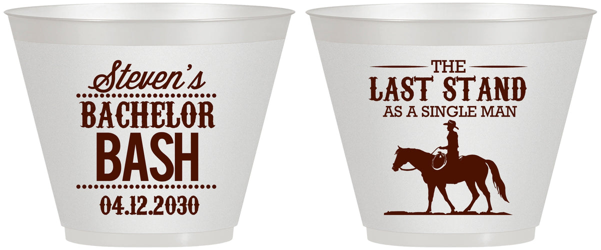 Custom Bachelor Party 9 oz Wine Frosted Cups - The Last Stand | 40050