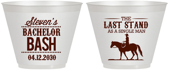 Custom Bachelor Party 9 oz Wine Frosted Cups - The Last Stand | 40050