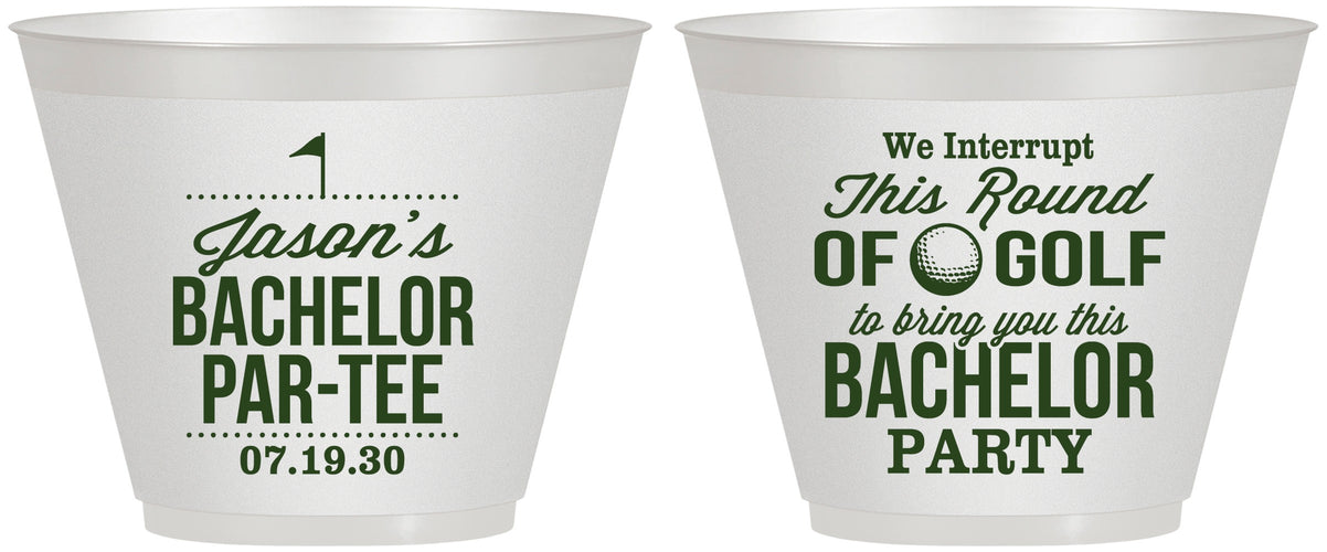Custom Bachelor Party 9 oz Wine Frosted Cups - Golf | 40052