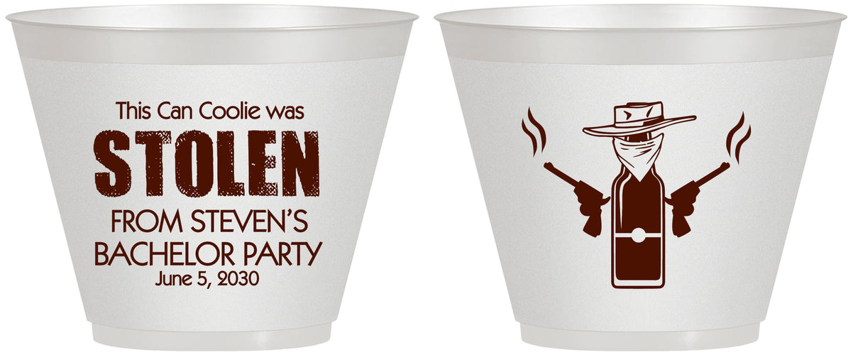 Custom Bachelor Party 9 oz Wine Frosted Cups - Stolen | 40053