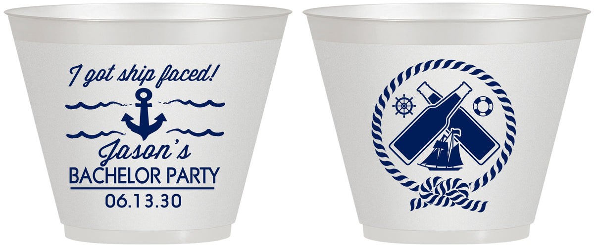 Custom Bachelor Party 9 oz Wine Frosted Cups - Anchor | 40054