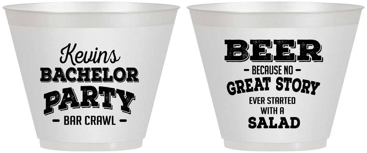 Custom Bachelor Party 9 oz Wine Frosted Cups - Great Story | 40057