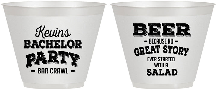 Custom Bachelor Party 9 oz Wine Frosted Cups - Great Story | 40057