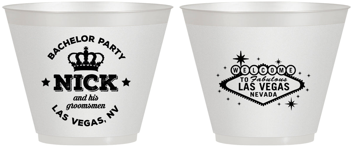 Custom Bachelor Party 9 oz Wine Frosted Cups - Last Vegas | 40059