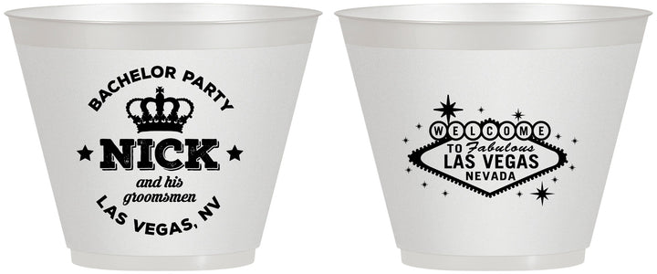 Custom Bachelor Party 9 oz Wine Frosted Cups - Last Vegas | 40059