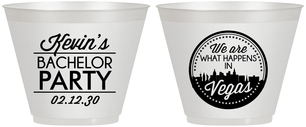 Custom Bachelor Party 9 oz Wine Frosted Cups - Last Vegas | 40060
