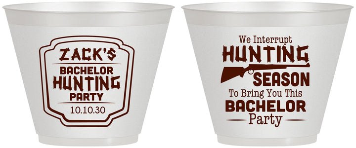 Custom Bachelor Party 9 oz Wine Frosted Cups - Hunting Season | 40063
