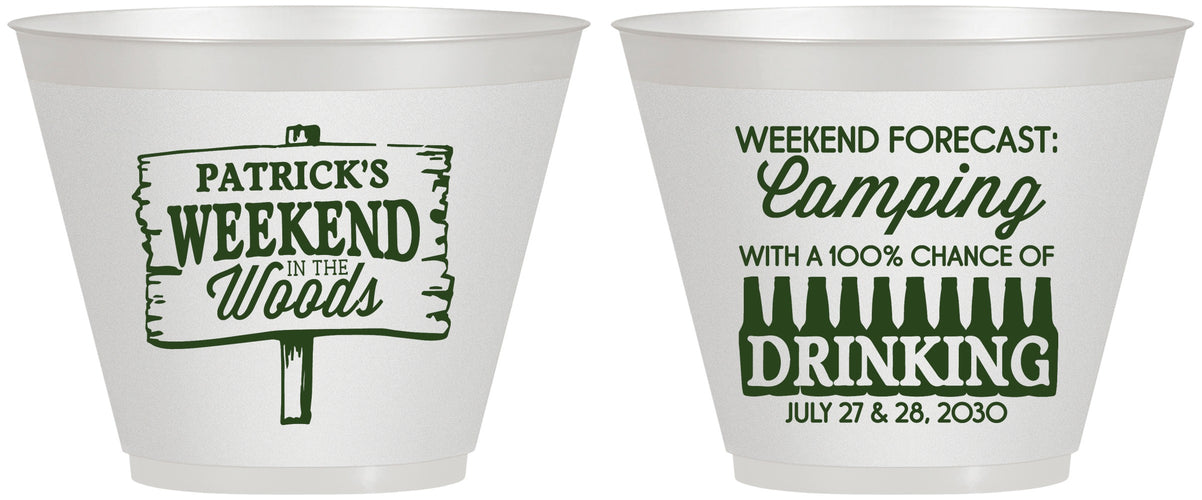 Custom Bachelor Party 9 oz Wine Frosted Cups - Camping | 40064