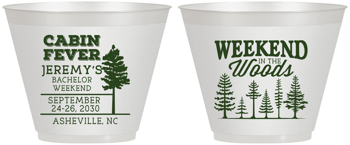 Custom Bachelor Party 9 oz Wine Frosted Cups - Camping | 40065