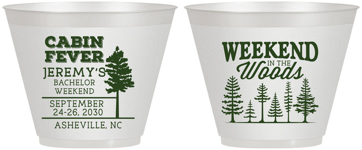 Custom Bachelor Party 9 oz Wine Frosted Cups - Camping | 40065