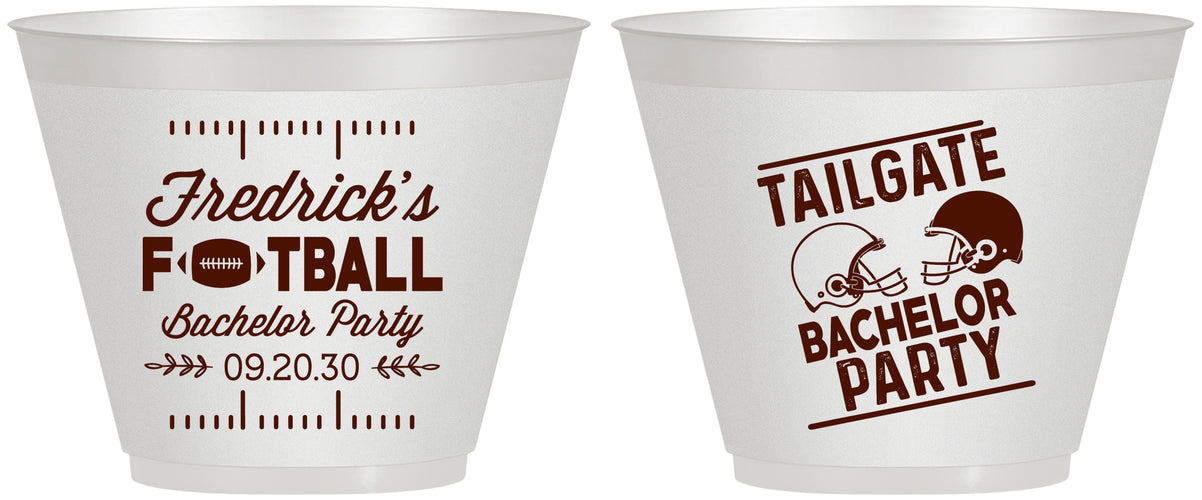 Custom Bachelor Party 9 oz Wine Frosted Cups - Football | 40067