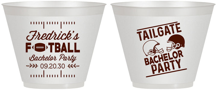 Custom Bachelor Party 9 oz Wine Frosted Cups - Football | 40067