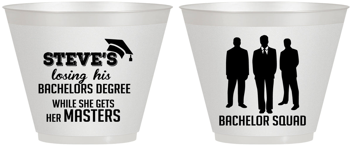 Custom Bachelor Party 9 oz Wine Frosted Cups - Squad | 40068