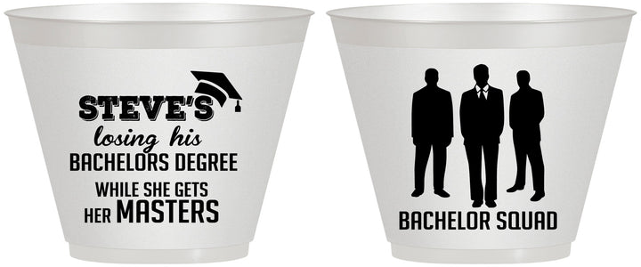 Custom Bachelor Party 9 oz Wine Frosted Cups - Squad | 40068
