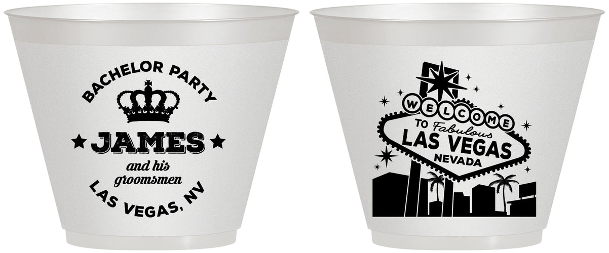 Custom Bachelor Party 9 oz Wine Frosted Cups - Las Vegas | 40069