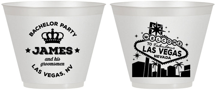 Custom Bachelor Party 9 oz Wine Frosted Cups - Las Vegas | 40069