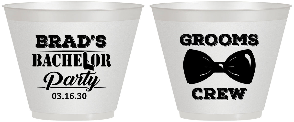 Custom Bachelor Party 9 oz Wine Frosted Cups - Grooms Crew | 40070