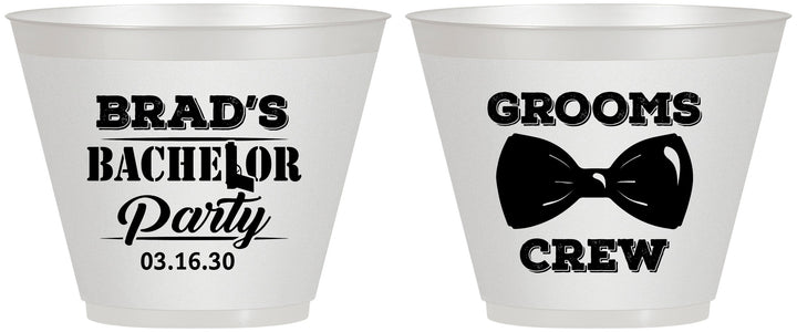 Custom Bachelor Party 9 oz Wine Frosted Cups - Grooms Crew | 40070
