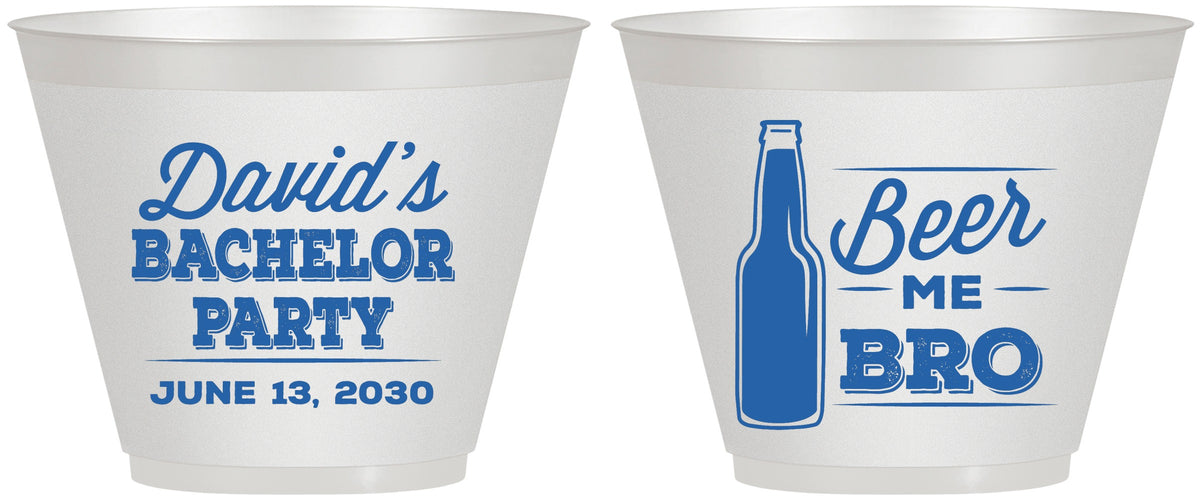 Custom Bachelor Party 9 oz Wine Frosted Cups - Beer Me Bro | 40071