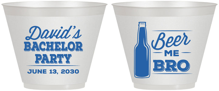 Custom Bachelor Party 9 oz Wine Frosted Cups - Beer Me Bro | 40071