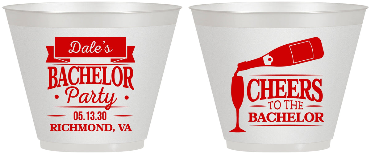 Custom Bachelor Party 9 oz Wine Frosted Cups - Cheers | 40072