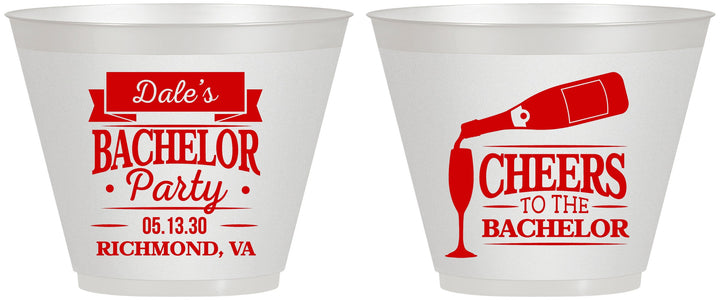 Custom Bachelor Party 9 oz Wine Frosted Cups - Cheers | 40072