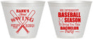 Custom Bachelor Party 9 oz Wine Frosted Cups - Baseball | 40075