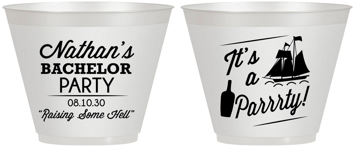 Custom Bachelor Party 9 oz Wine Frosted Cups - Boat | 40076